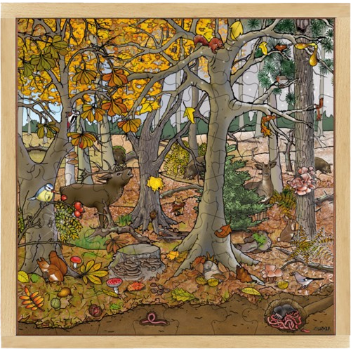 Foto: Puzzel bos herfst-winter, 64 stukjes