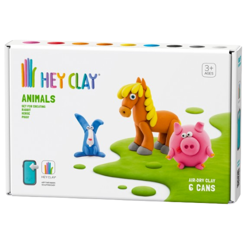 Foto: Hey Clay Animals: piggy, horse, rabbit - 6 cans